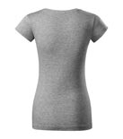 t-shirt damski v-neck slim fit, nadruk bezpośredni – tył